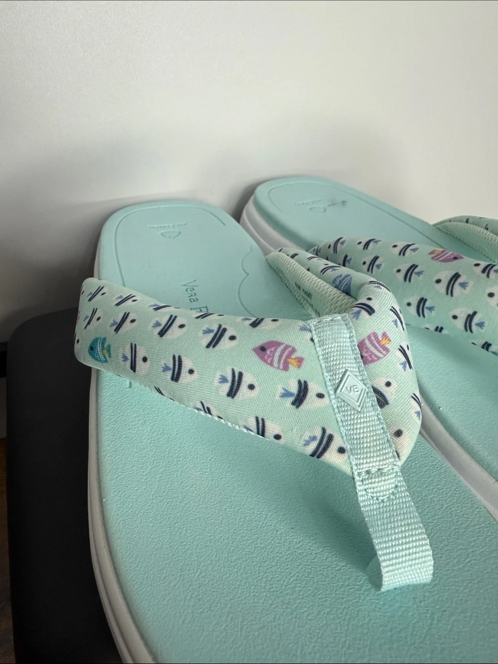 Vera Bradley Light Blue Fish Printed Flip-Flop Sandals Size 10